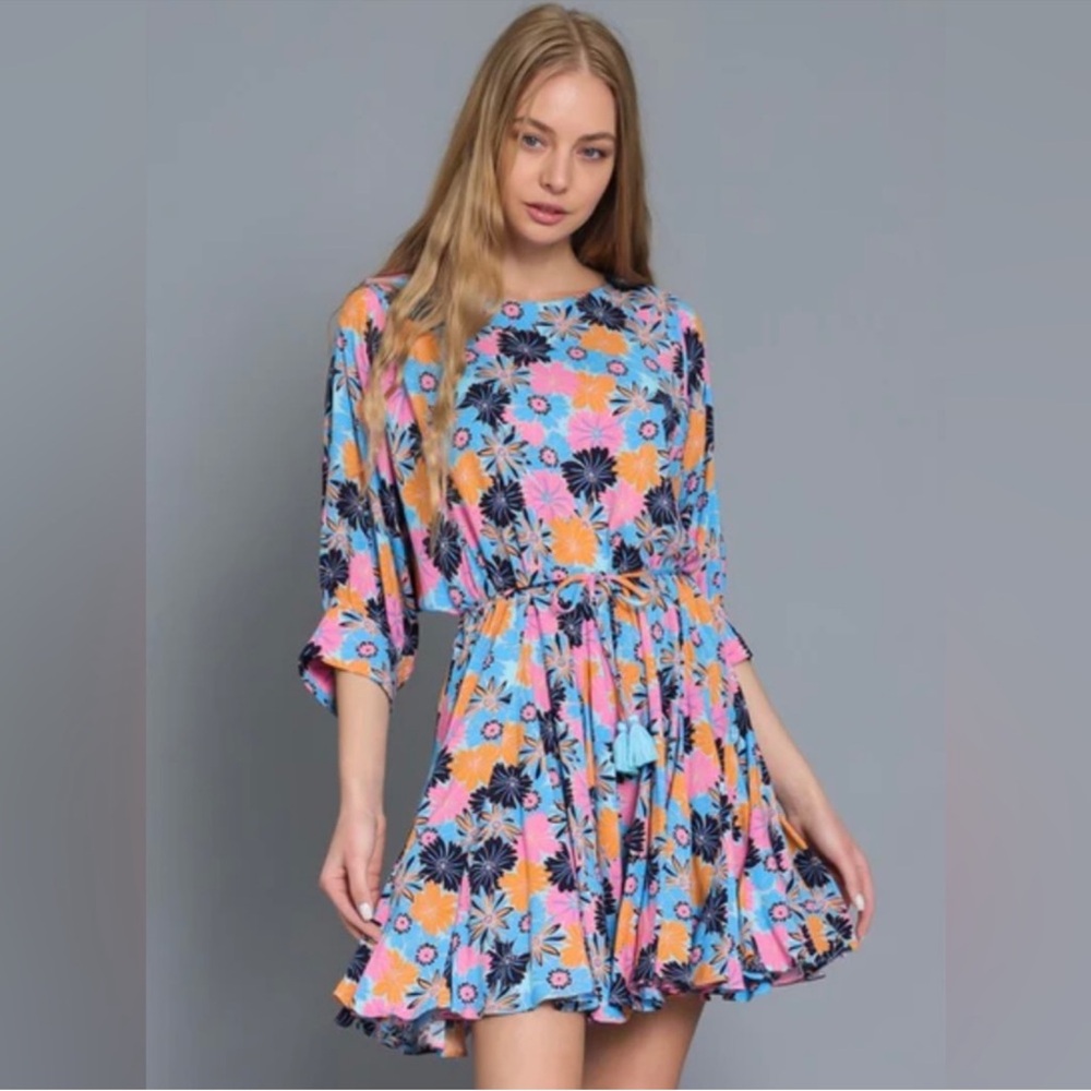 Aakaa Floral Print Dress Size Medium